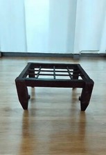 TAVOLO IN LEGNO MASSELLO CON GRATA IN FERRO