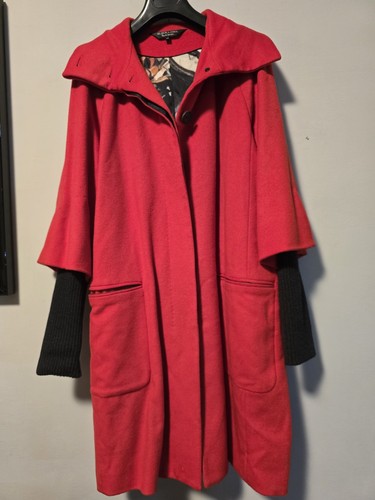 Cappotto lungo rosso - cappotto, nero