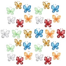  30 pezzi di filo di maglia trasparente glitter organza farfalla decorazioni