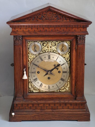 Antique bracket clock triple - bracket,