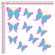 adesivi farfalle casco auto moto butterfly pink sky sticker print pvc 10 pz.