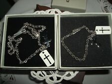 REBECCA PARURE BRACCIALE COLLANA ACCIAIO GIGLIO CROCE NUOVO CHARMS CIONDOLO