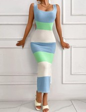 Vestito Lungo Blu Aderente