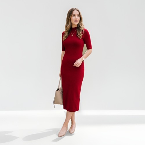 Abito midi zara donna - zara, rosso