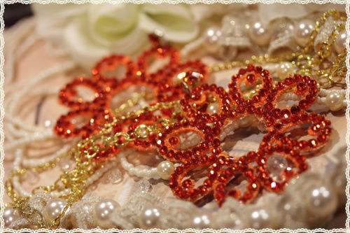 Orecchini pizzo macrame - orecchini,
