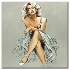 Quadro acrilico originale dipinto donna astratto pittura arte moderno erotico DIPINTO A MANO