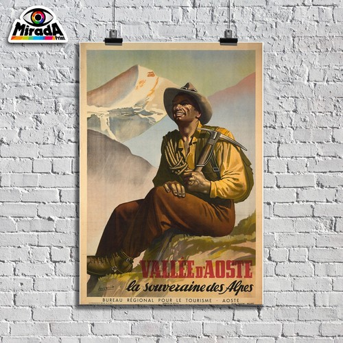 Poster vintage valle aosta - vintage, d'aosta