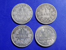 Germany lot 4 pcs 1 mark 19th