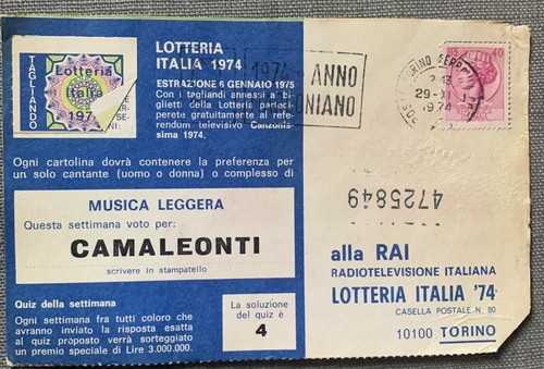 Storia postale 1974 cartolina - postale.,