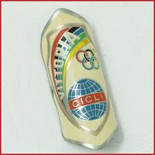 CICLI VITTORIA TESTA TUBO METALLO DISTINTIVO BICI D'EPOCA OLD STEMMA FREGIO SPORT