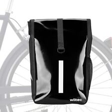Wiltec Borsa da bici 16l nera impermeabile per portapacchi posteriore bicicletta