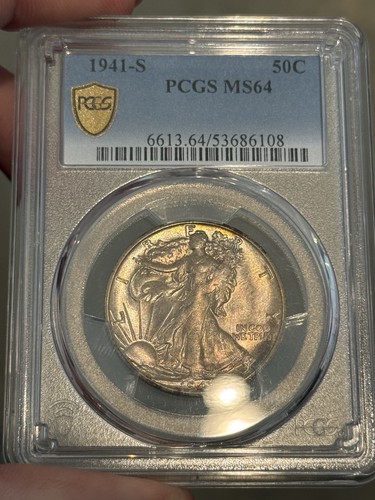 1941 toned pcgs walking - toned,
