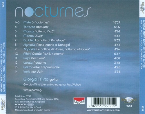 Giorgio mirto nocturnes for - giorgio,