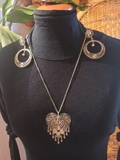 orecchini ciondolo catenina filigrana argento etnico VINTAGE