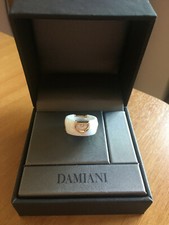 Anello Damiani D.Icon in ceramica bianca, oro rosa e diamante