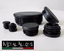 Tappi Tondi Alettati Plastica IN VARI FORMATI Puntali Gommini Copriforo Nero