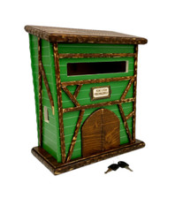 Cassetta postale in legno da esterno, buca delle lettere in stile alsaziano