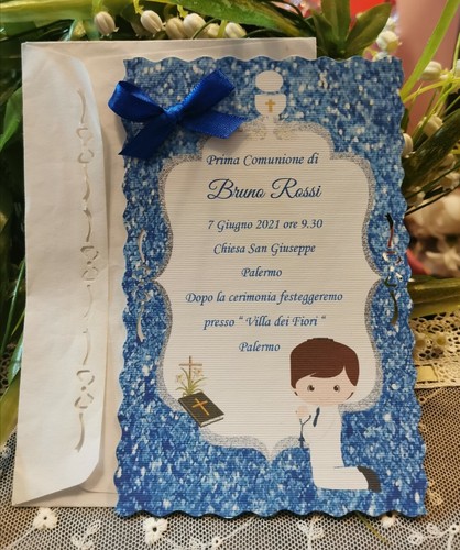 Invito prima comunione - invito, ragazzo