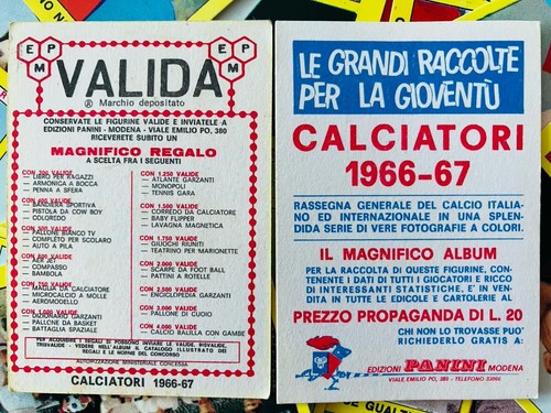 Panini calciatori 1966 - panini, 1966/67
