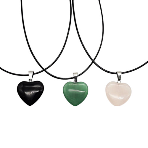 Collana nera con cuore - con, nero