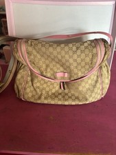 Gucci borsa Fasciatoio Tracolla Tela Rosa E Monogram Beige Vintage