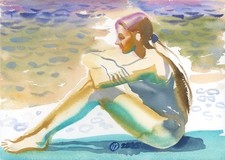 Quadro acquerello ragazza