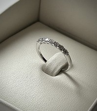 Anello ORO 18 Kt 750 Diamanti 0,35 Ct Naturali Veretta Riviere Donna