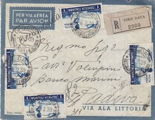4-167) FRANCOBOLLO POSTA AEREA SOMALIA ITALIANA 1 RACCOMANDATA DIRE DAUA 1939