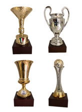 REPLICHE COPPE IN MINIATURA "DUE TROFEI A SCELTA " RESINA GALV ORO/ARG