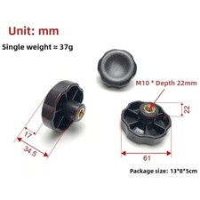 Manopola 6 stelle forma M10