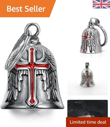 Red cross bell keyring with - bell,