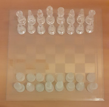 scacchiera in vetro 27×27 trasparente/satinata