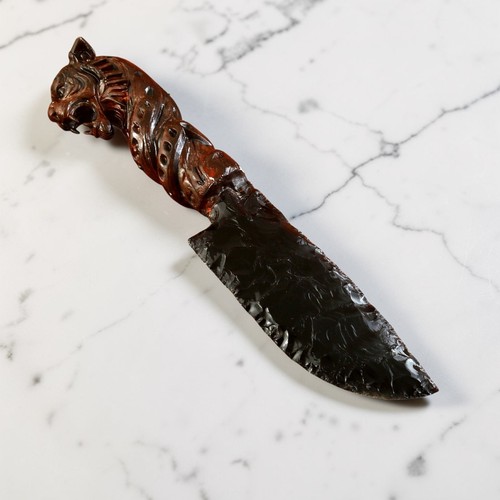 Athame ossidiana nera fatta - ossidiana,