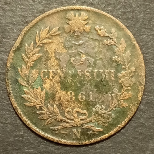 Centesimi lire valore - valore, 1861
