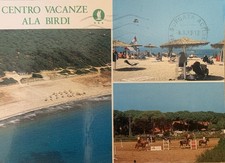 Cartolina Pubblicitaria Centro Vacanze Ala Birdi Arborea Oristano viaggiata