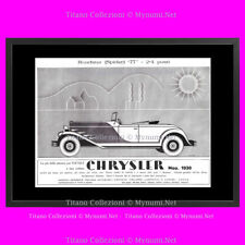 Anni '20  * Pubblicità Originale "Chrysler, Roadster (Spider) "77"" Cornice