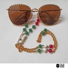 Moschino by Persol M256 occhiali da sole con catenella vintage sunglasses 1980s
