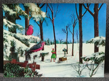 Cartolina Lenticolare da Collezione - 3D Postcard - Buon Natale con Taglialegna