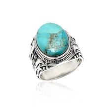 925 Argento Sterling Naturale Gemma Anello per Uomo Fatto a Mano Design Vintage