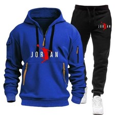 Tuta Uomo Jordan Invernale cappuccio Sportiva corsa set jogging allenamento
