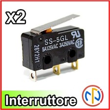2X INTERRUTTORE FINECORSA micro Switch a levetta NA e NC 3 pin