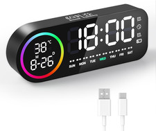 Sveglia Digitale Da Comodino, Orologio Da Tavolo Con 2 Allarme, Snooze, Porta US