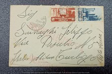 Busta di Posta Aerea Colonie Italiane Viaggiata Eritrea / Turbigo - 1 Lira Cent