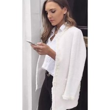 Zara Cream Tweed Boucel Jacket