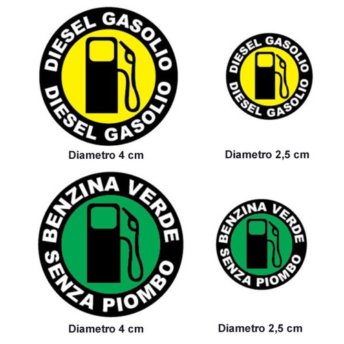 Adesivo tappo auto diesel - adesivo,
