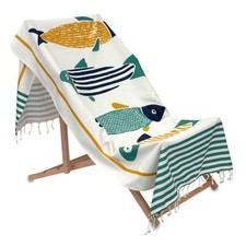 Telo mare Pareo fouta Platy in Cotone con frange AB765