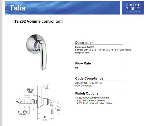 Grohe 262 rro - velour, chrome