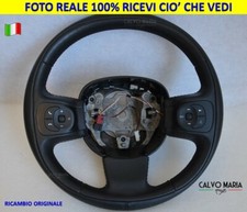 Volante Fiat 500L ORIGINALE VERA PELLE nero usato Sterzo per auto set kit black