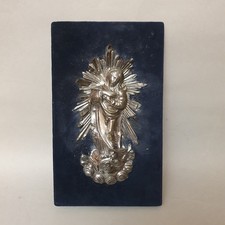 Antica Madonna In Argento Sbalzato