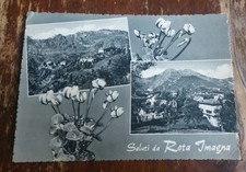 CARTOLINA D'EPOCA PROVINCIA BERGAMO ROTA IMAGNA SALUTI DA ... 2 VEDUTINE FIORI 